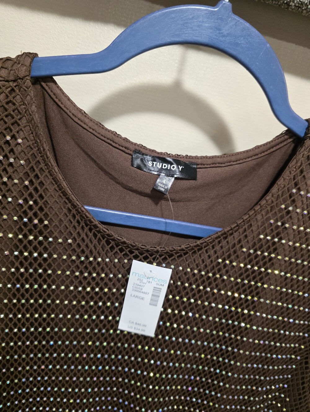 Maurices Mesh Rhinestone Top - Picture 3 of 3